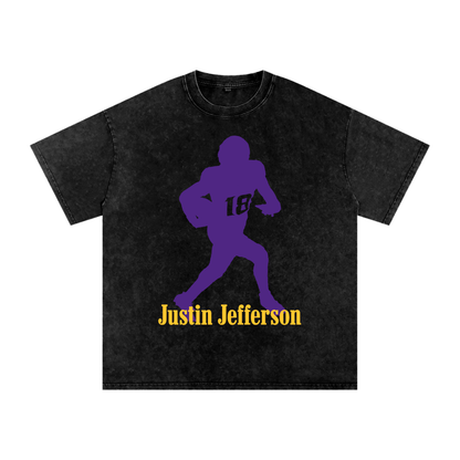 Justin Jefferson Silhouette Oversized Washed T-shirt