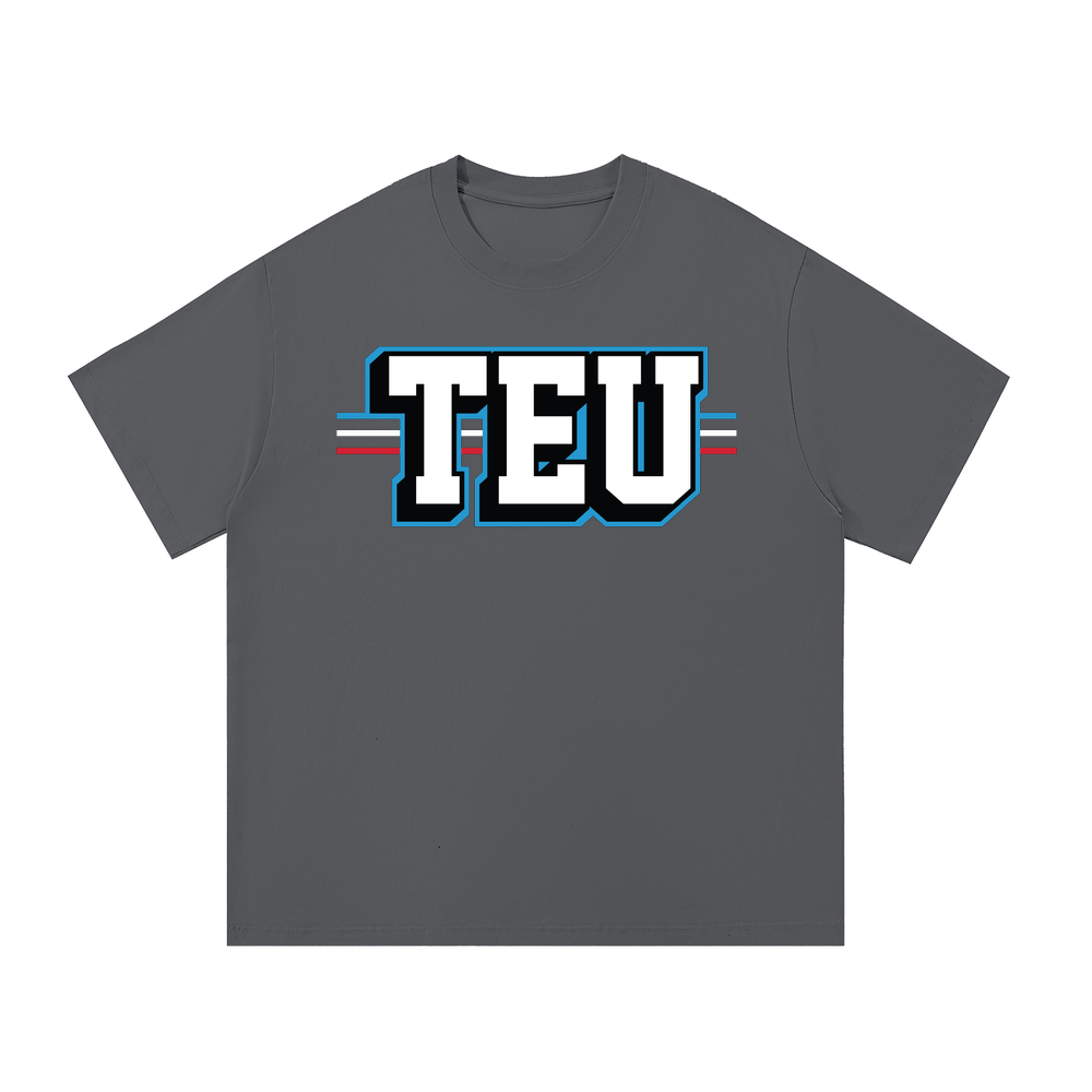 Tight End University Wordmark Upload Oversized T-shirt - Dark Gray