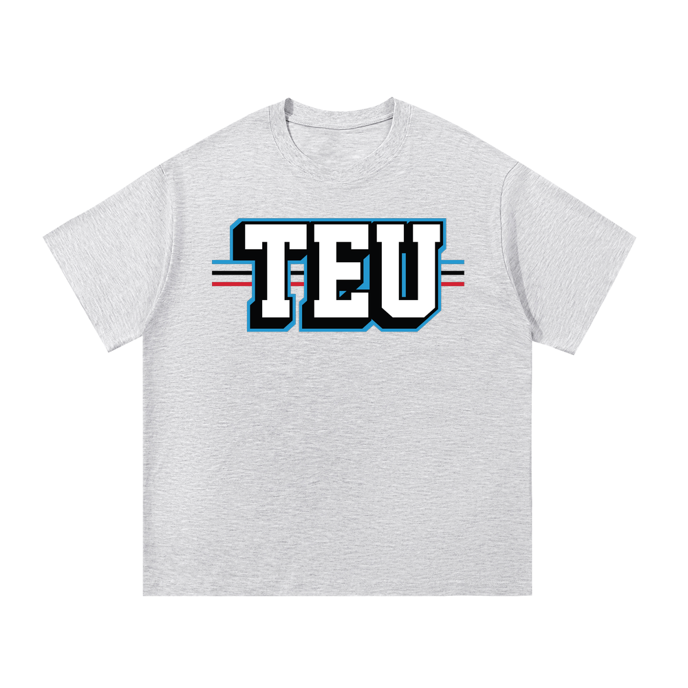 Tight End University Wordmark Upload Oversized T-shirt - White Gray