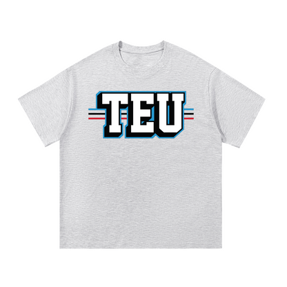 Tight End University Wordmark Upload Oversized T-shirt - White Gray