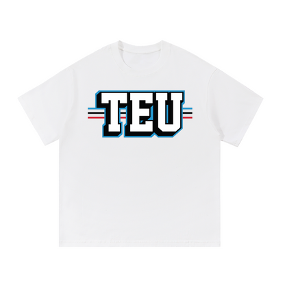 Tight End University Wordmark Upload Oversized T-shirt - White