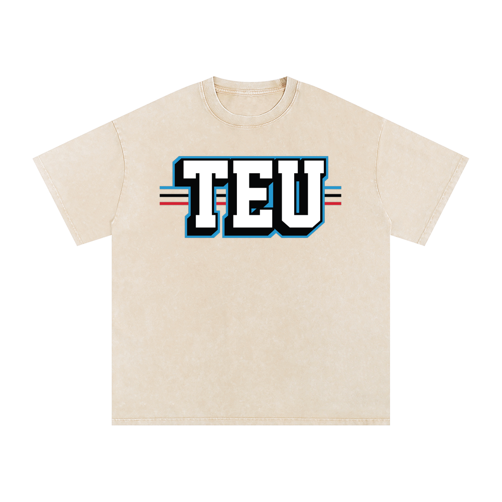 Tight End University Wordmark Upload Boxy Washed T-shirt - Apricot