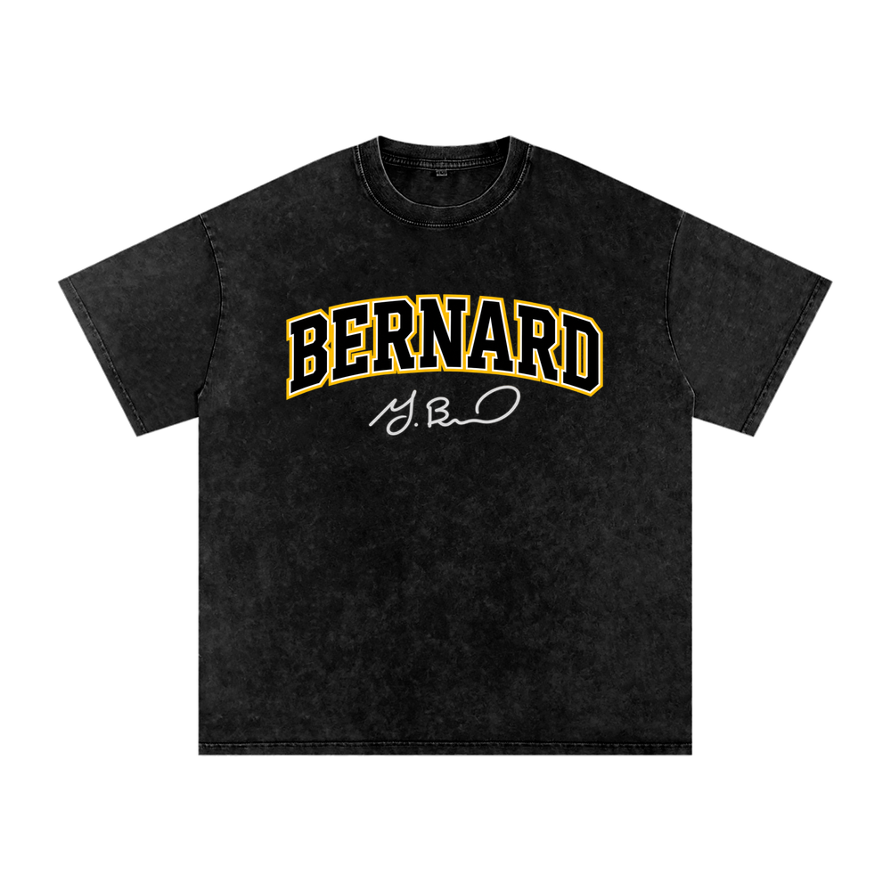 Snow Washed Oversized Cotton T-Shirt - Black
