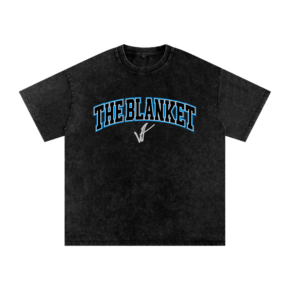 Snow Washed Oversized Cotton T-Shirt - Black