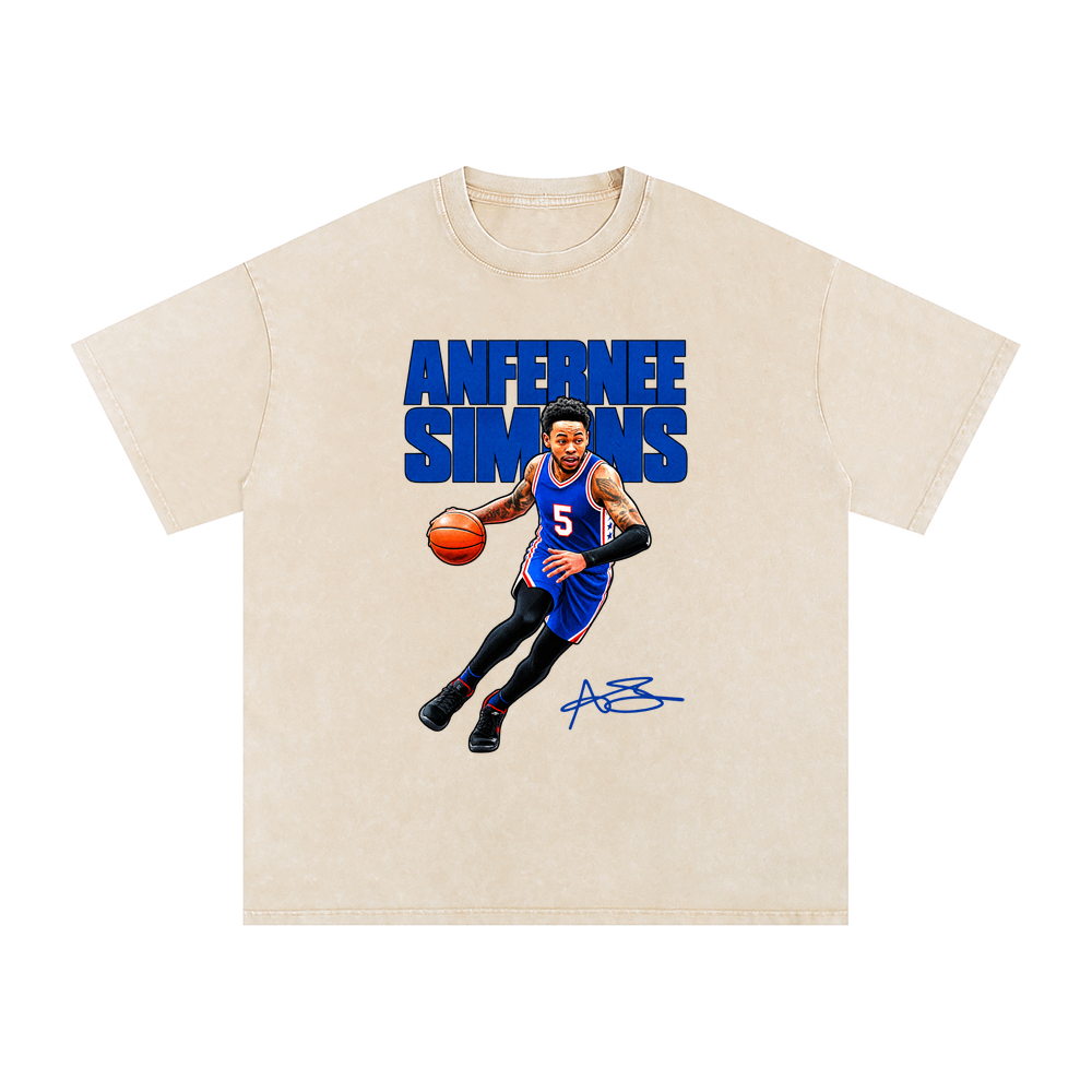 Anfernee Simons Halftone Boxy Washed T-shirt - Apricot