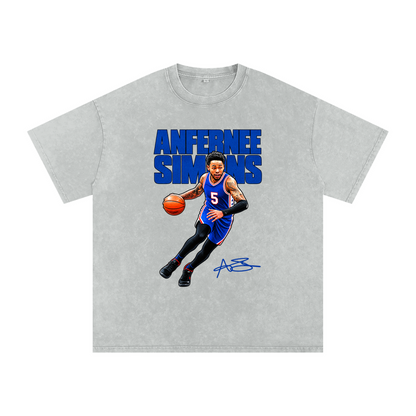 Anfernee Simons Halftone Boxy Washed T-shirt - Light Gray