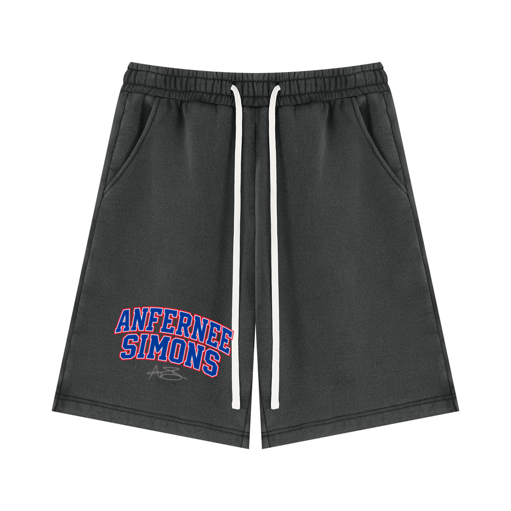 Unisex Vintage Wash Fleece Shorts - Black