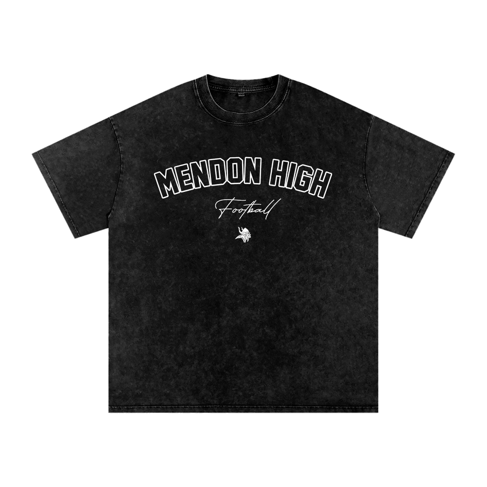 Snow Washed Oversized Cotton T-Shirt - Black