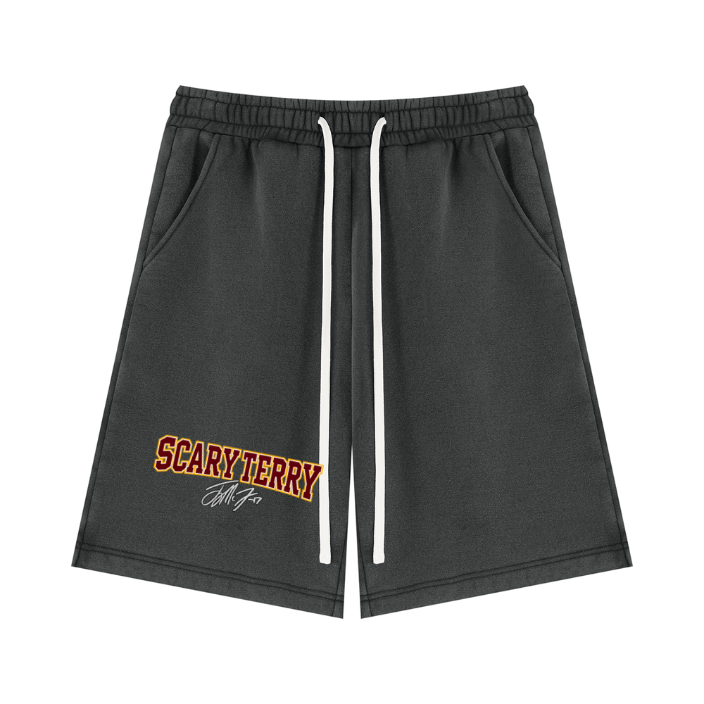 Unisex Vintage Wash Fleece Shorts - Black
