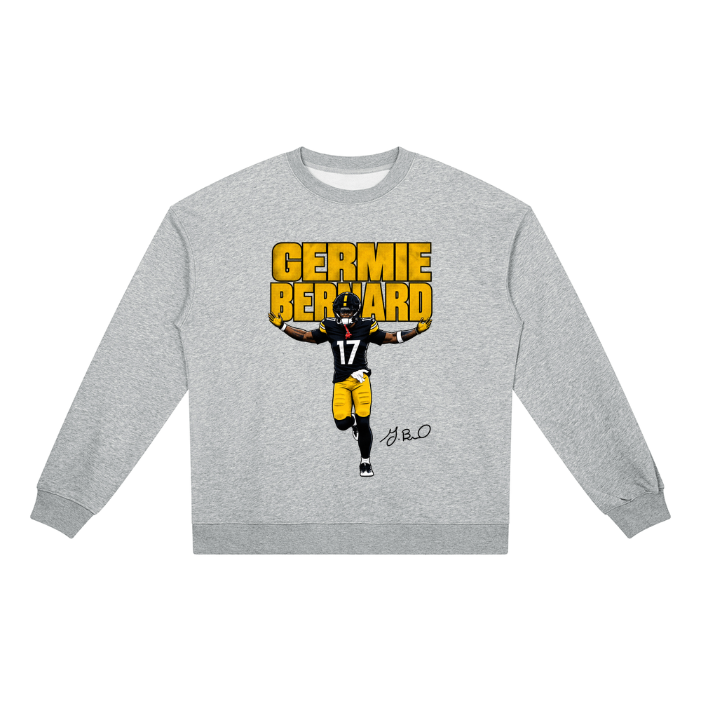 Unisex Heavyweight Crewneck Sweatshirt - Flower Gray