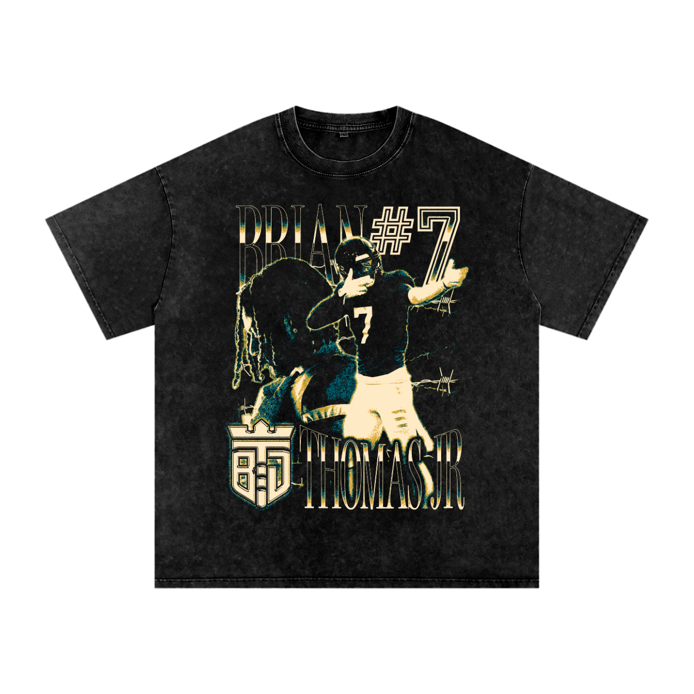 Brian Thomas Jr. Vintage Oversized Washed T-shirt