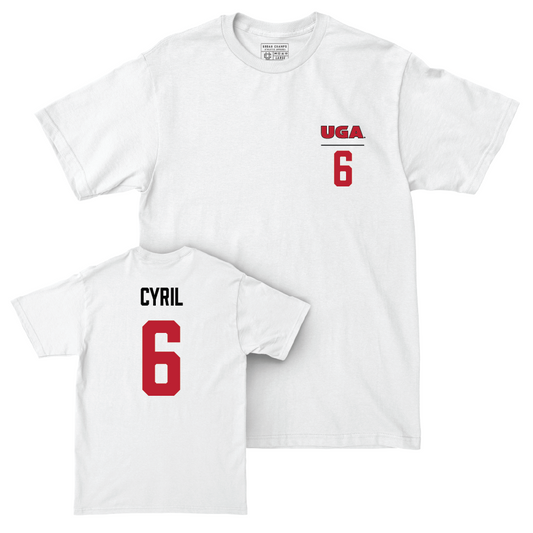 Georgia Men's Basketball White Logo Comfort Colors Tee - Somtochukwu Cyril