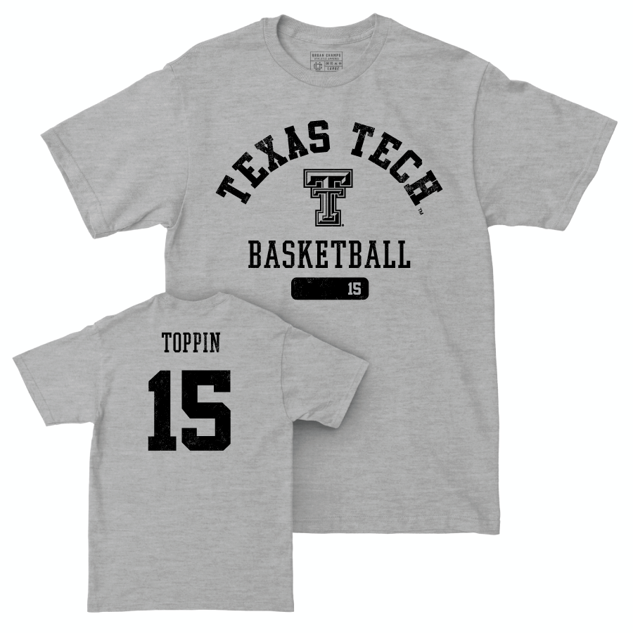 Texas Tech Men's Basketball Sport Grey Varsity Tee - JT Toppin