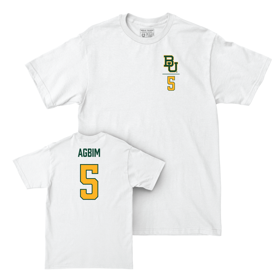 Baylor Men's Basketball White Logo Comfort Colors Tee  - Obi Agbim