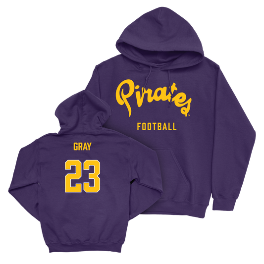 East Carolina Football Purple Script Hoodie   - Ashton Gray