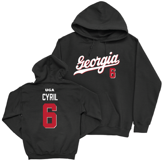 Georgia Men's Basketball Black Script Hoodie - Somtochukwu Cyril