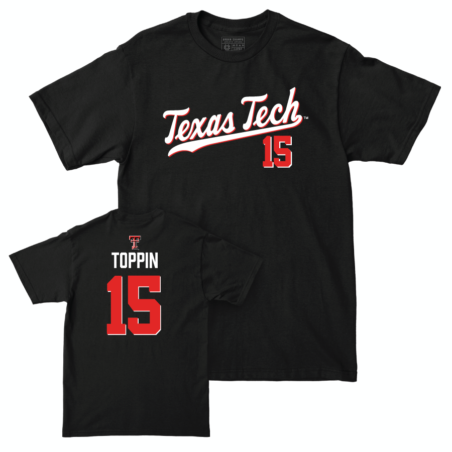 Texas Tech Men's Basketball Black Script Tee - JT Toppin
