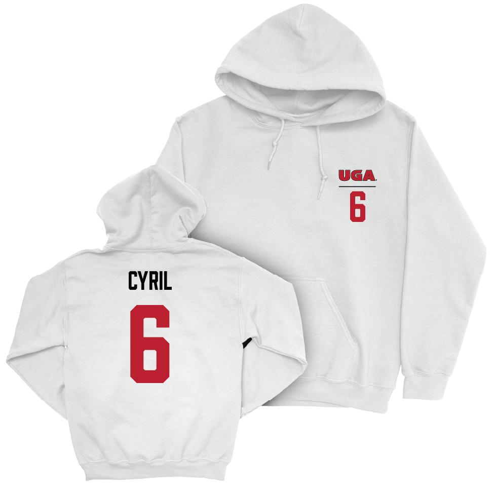 Georgia Men's Basketball White Logo Hoodie - Somtochukwu Cyril