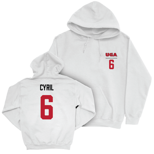 Georgia Men's Basketball White Logo Hoodie - Somtochukwu Cyril