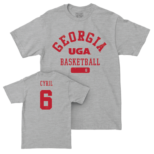 Georgia Men's Basketball Sport Grey Varsity Tee - Somtochukwu Cyril
