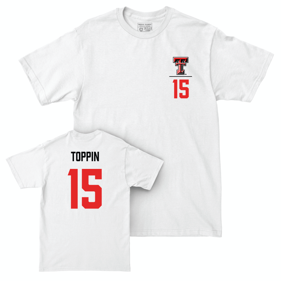 Texas Tech Men's Basketball White Logo Comfort Colors Tee - JT Toppin