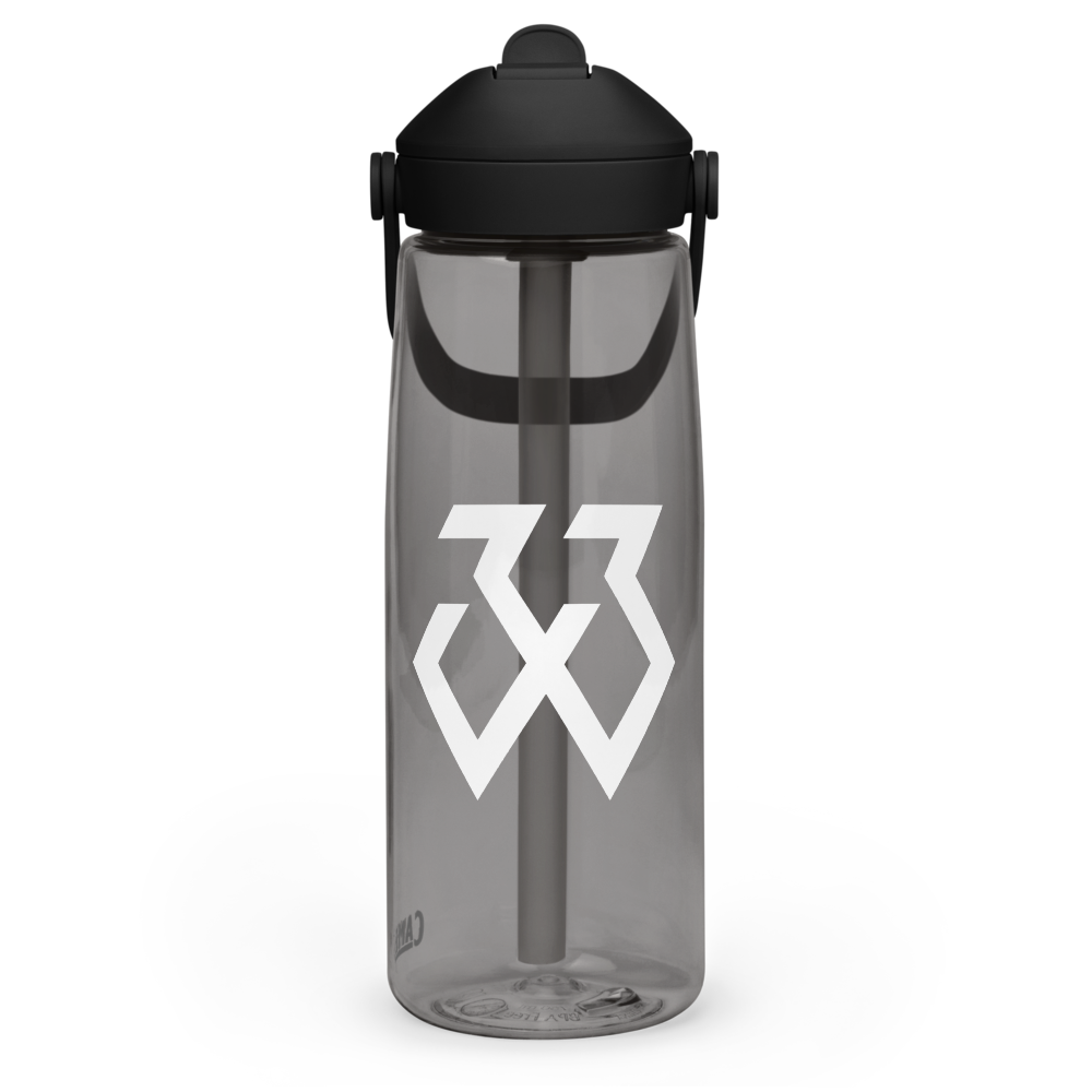 Javonte Williams Logo Water Bottle Black