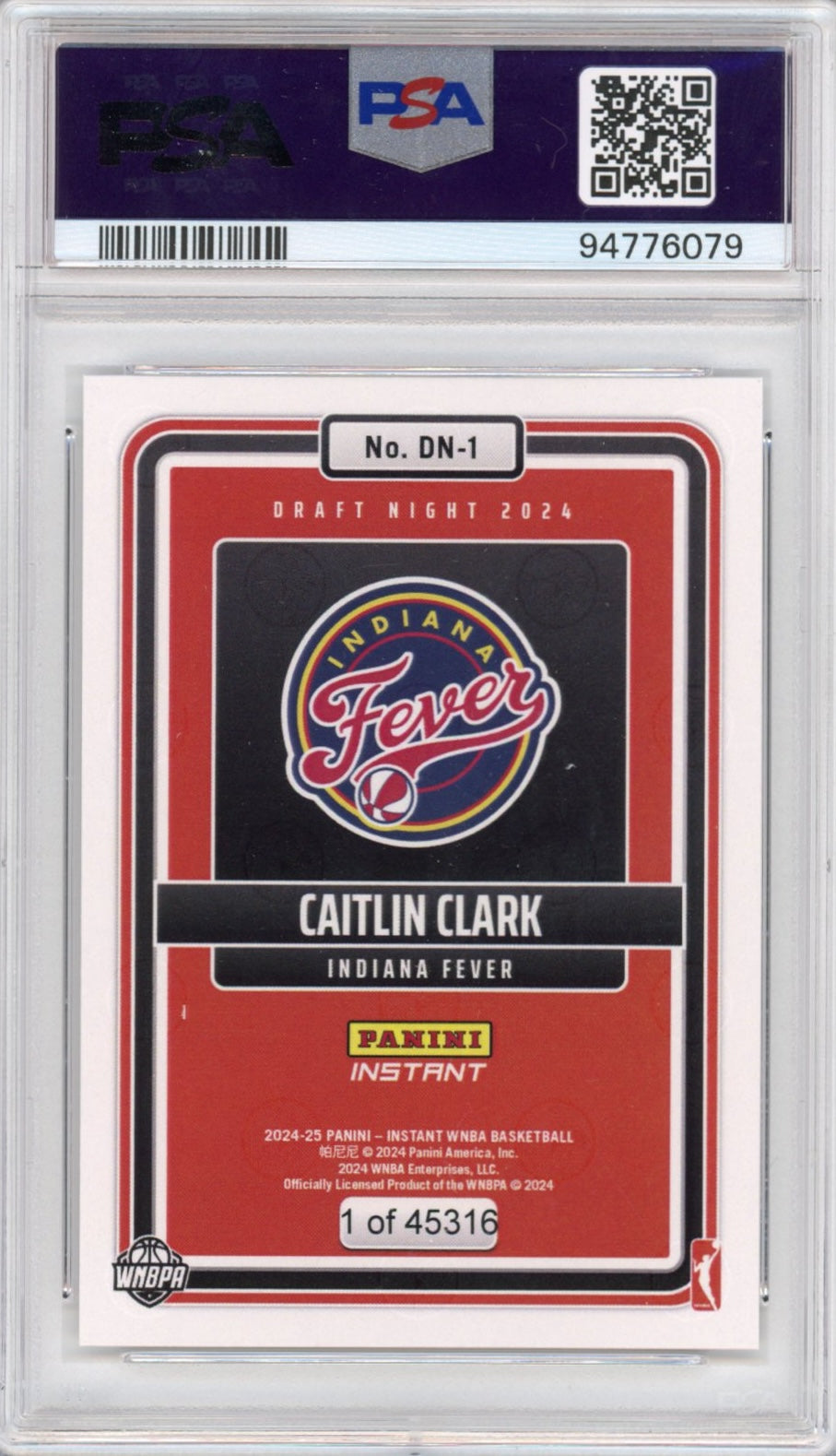 Caitlin Clark PSA COA
