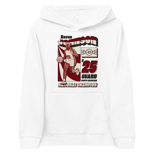 Raven Johnson "National Champion" Youth Hoodie White