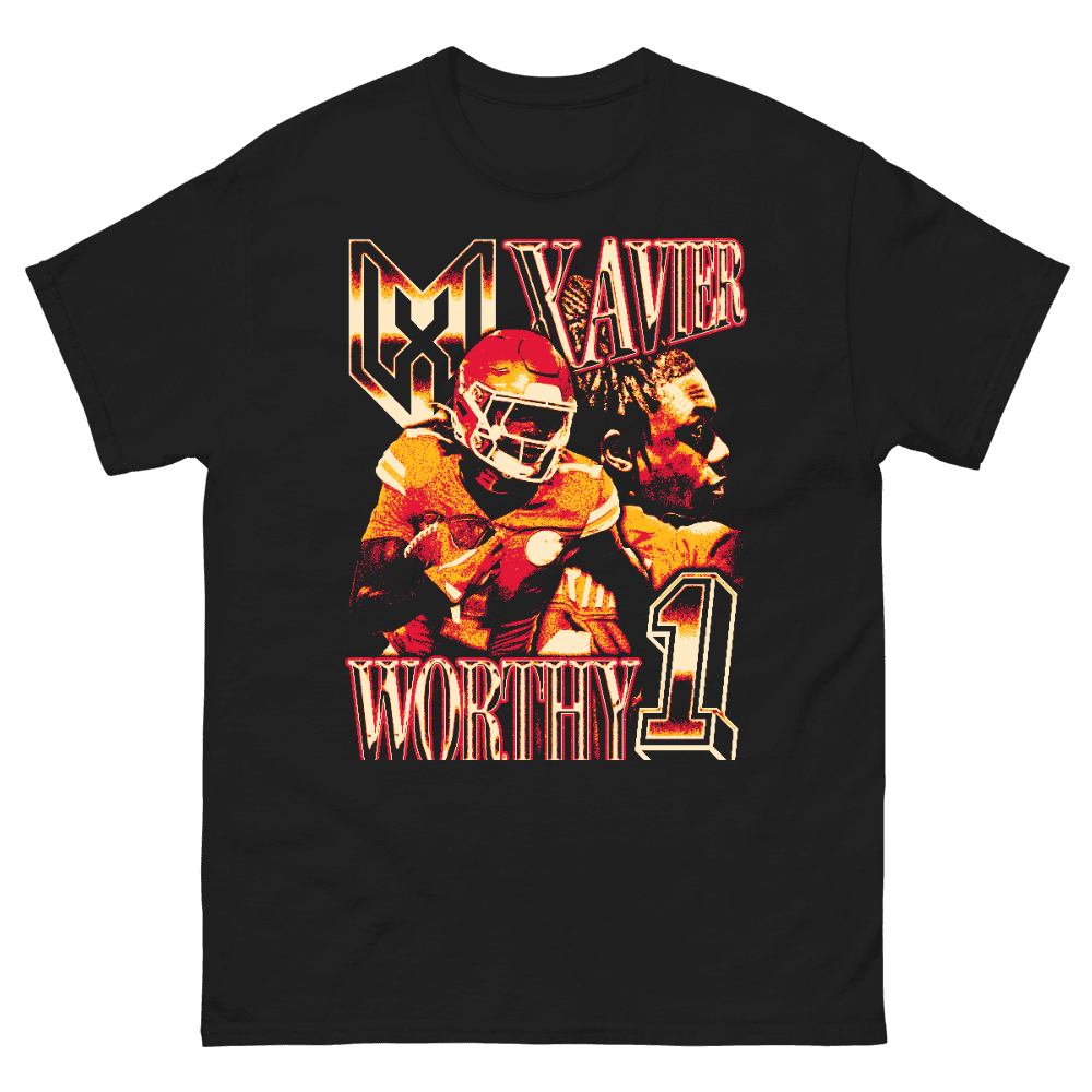 Xavier Worthy Vintage Vintage T-shirt Black by Xavier Worthy