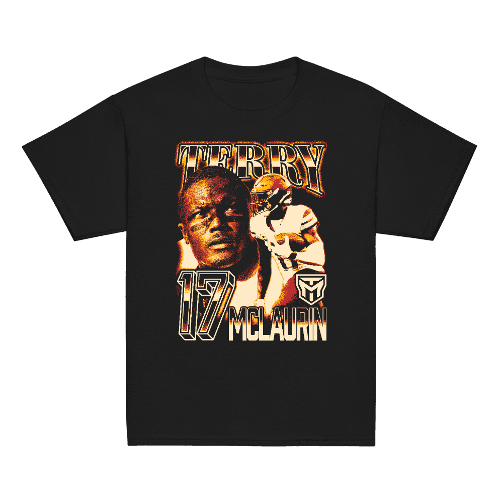 Terry McLaurin Vintage Vintage Youth T-shirt Black by Terry McLaurin