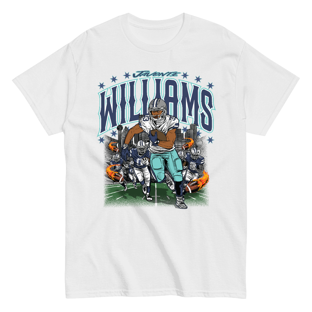 Javonte Williams Illustration T-shirt White