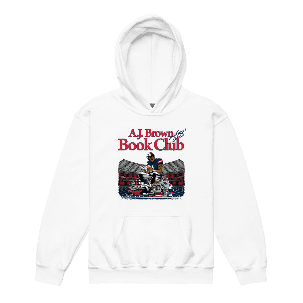 AJ Brown Illustration Youth Hoodie White