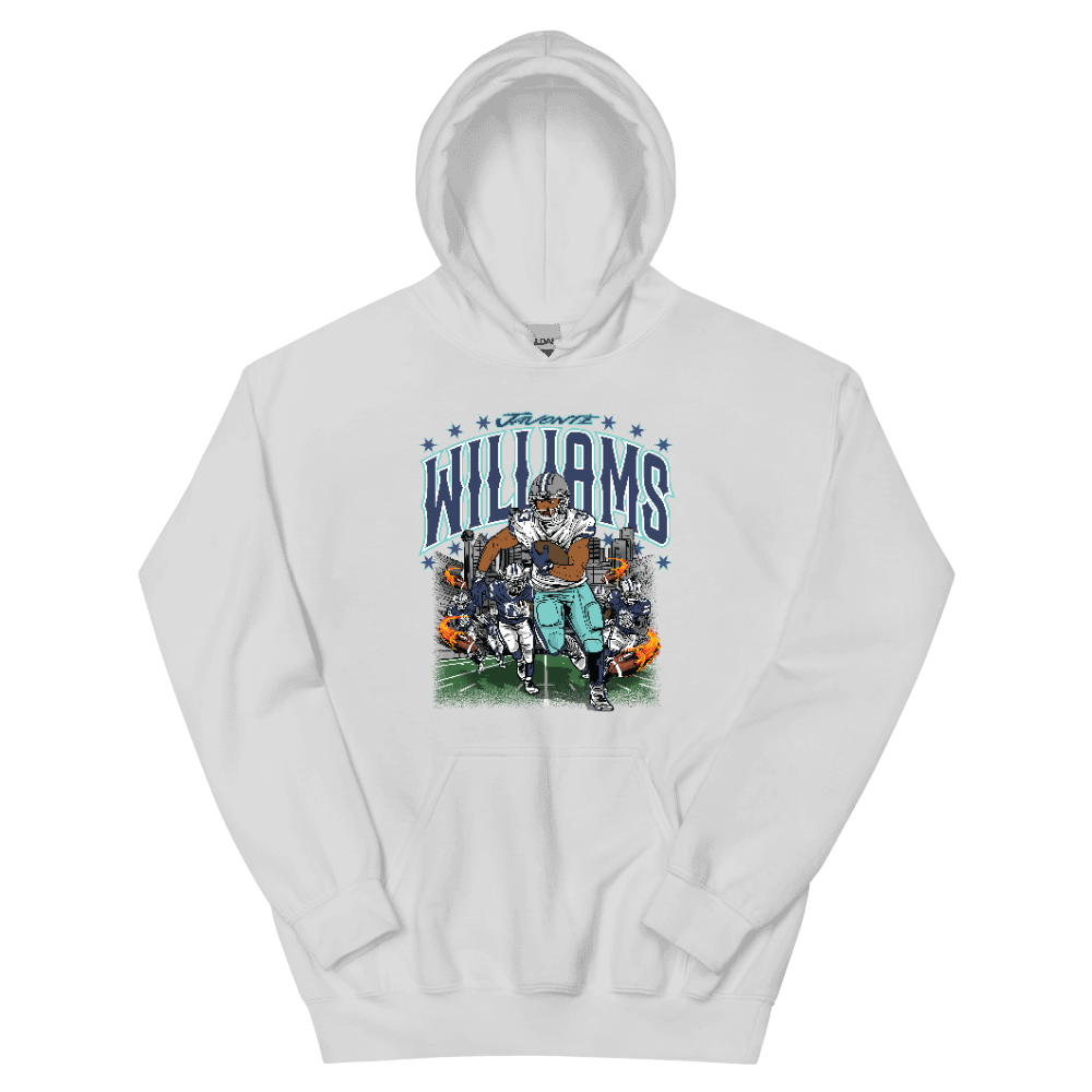 Javonte Williams Illustration Hoodie White
