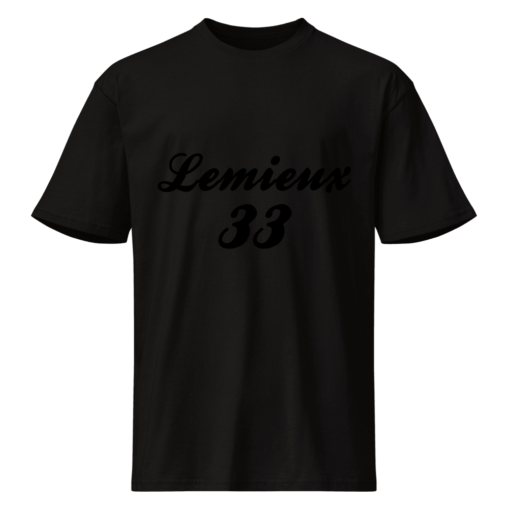 Lemieux 33 Script Name & Number T-shirt Grey