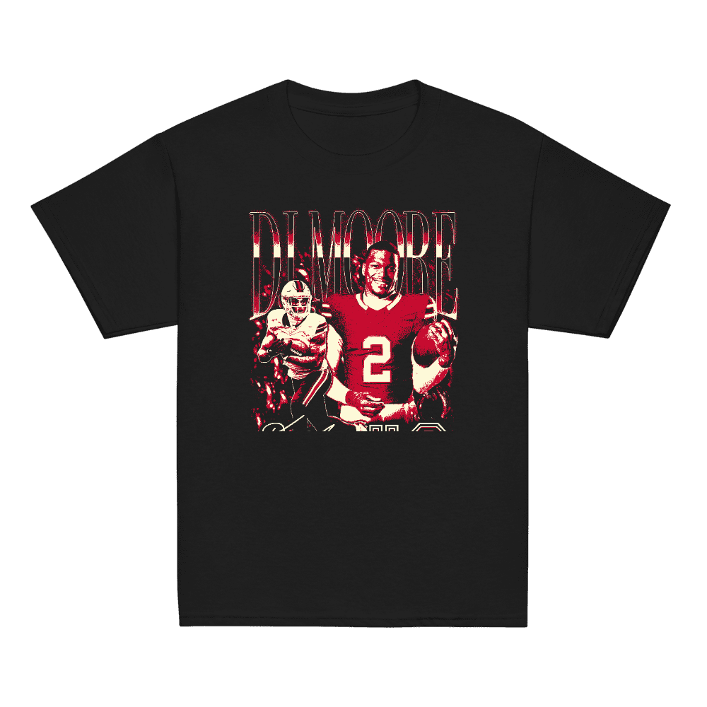 DJ Moore Vintage Vintage Youth T-shirt Black by Athlete Foundation