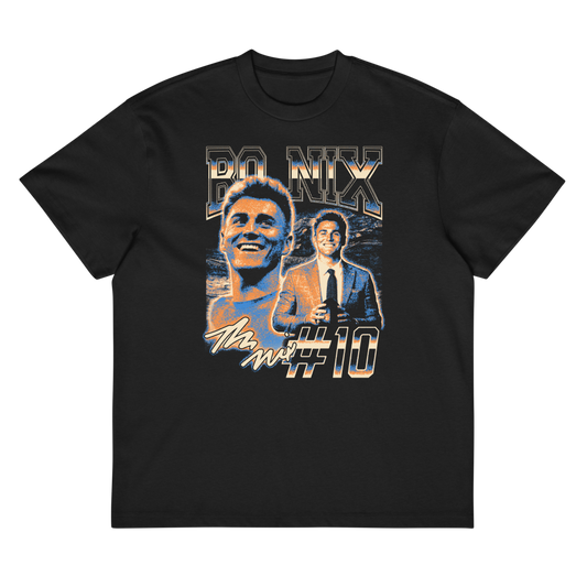 Bo Nix Vintage Vintage Boxy T-shirt Black by Athlete Market