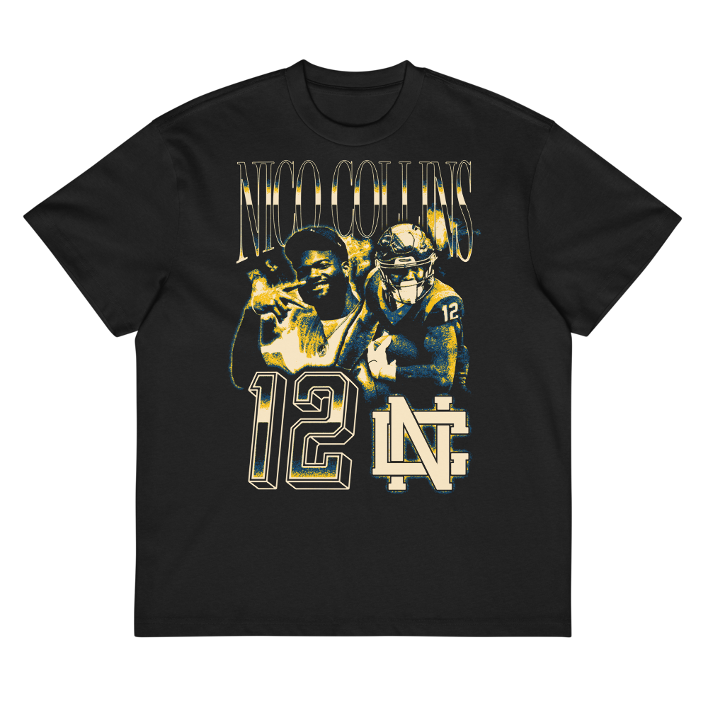 Nico Collins Vintage Vintage Boxy T-shirt Black by Athlete Market