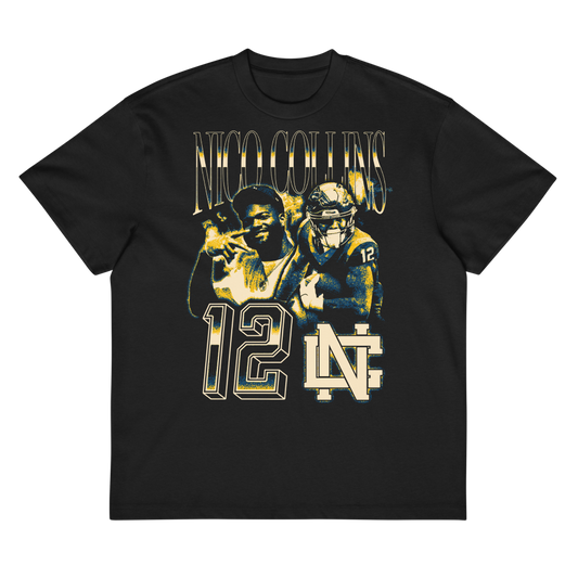 Nico Collins Vintage Vintage Boxy T-shirt Black by Athlete Market