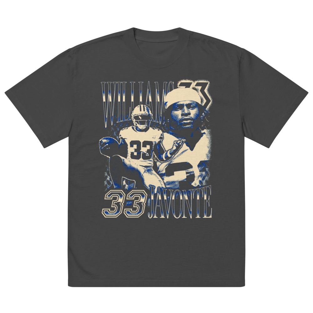 Javonte Williams Vintage Oversized T-shirt Faded Black
