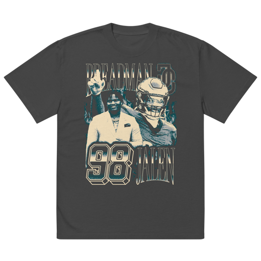 Jalen Carter Vintage Oversized T-shirt Faded Black