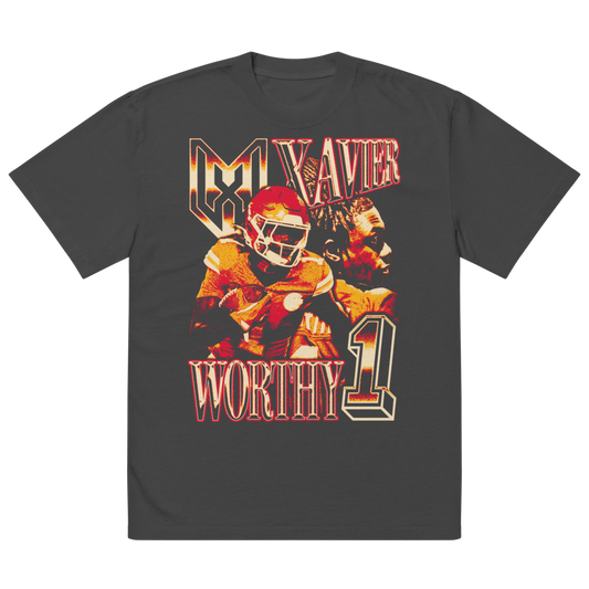 Xavier Worthy Vintage Oversized T-shirt Black
