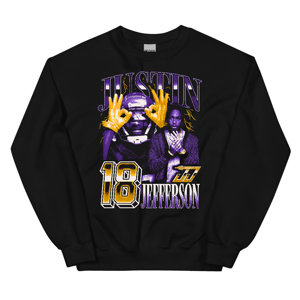 Justin Jefferson Vintage Vintage Sweatshirt Black