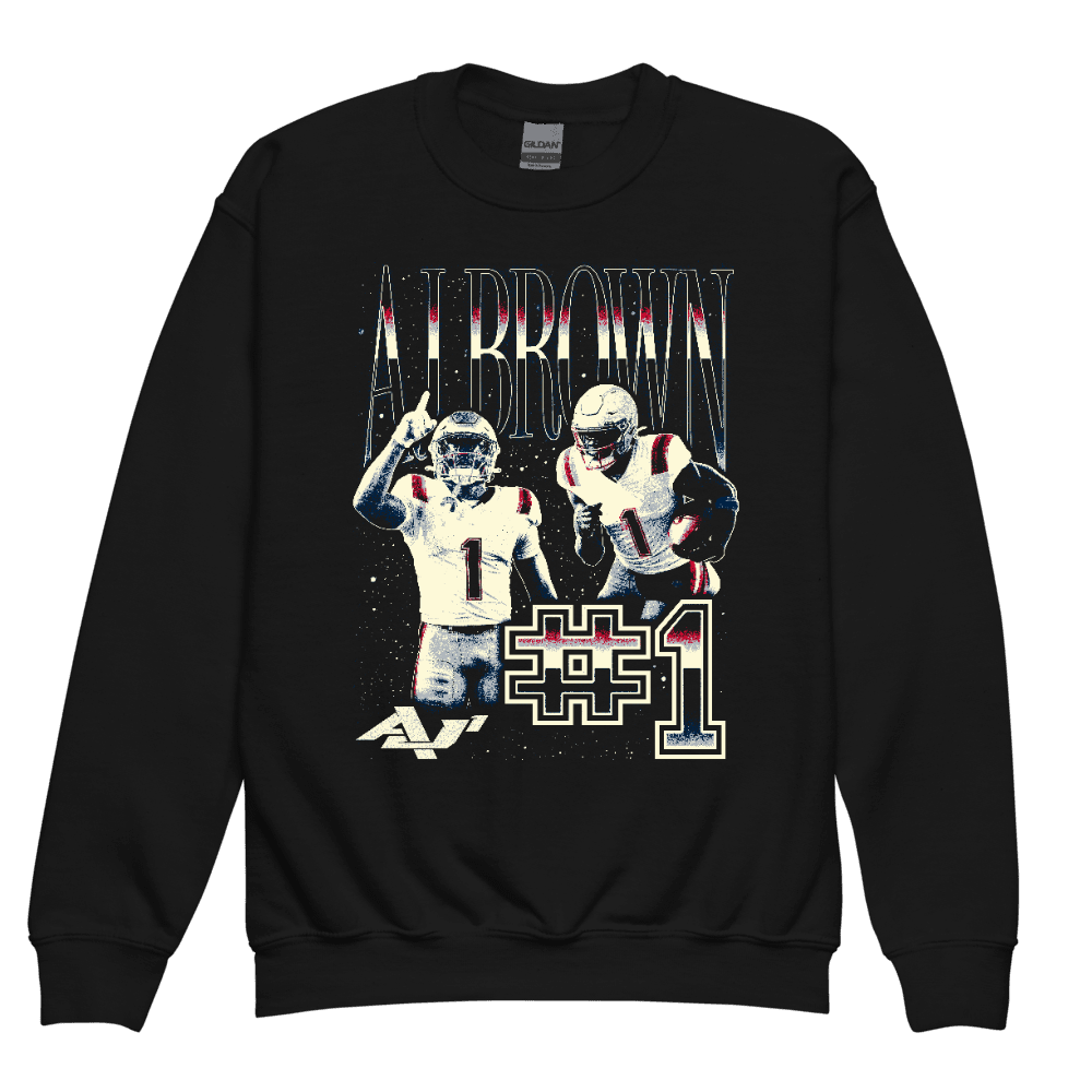 AJ Brown Vintage Vintage Youth Sweatshirt Black by AJ Brown