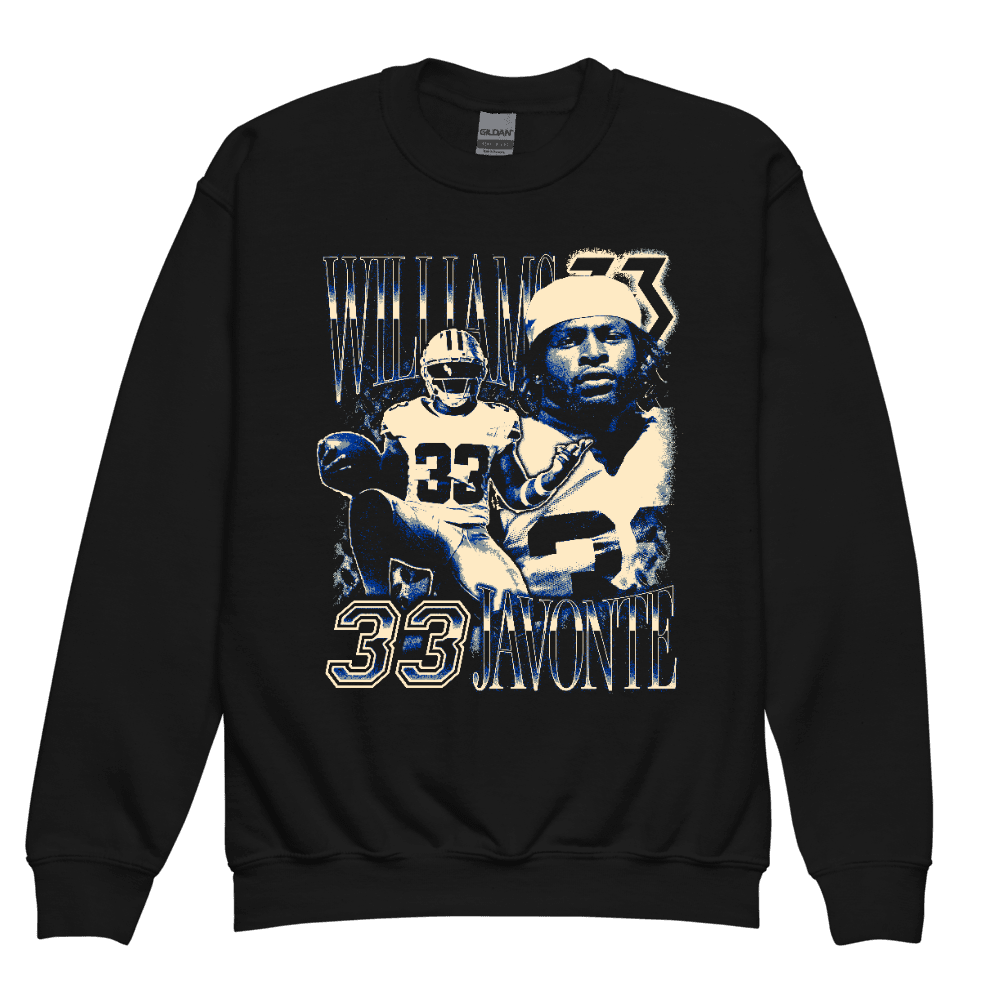Javonte Williams Vintage Vintage Youth Sweatshirt Black