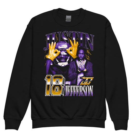 Justin Jefferson Minnesota Vintage Youth Sweatshirt