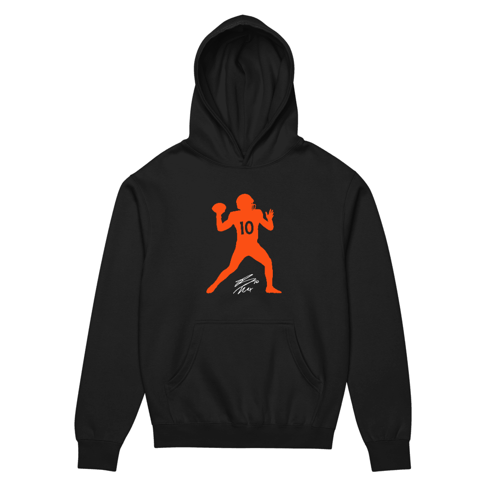 Bo Nix Silhouette Boxy Hoodie Black