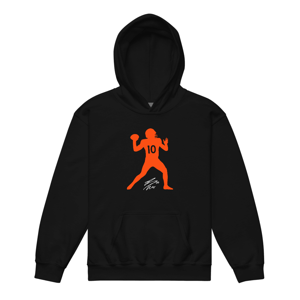 Bo Nix Silhouette Youth Hoodie Black