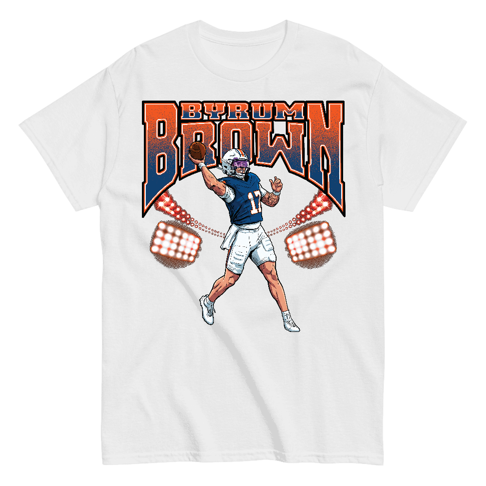 Byrum Brown Illustration T-shirt White