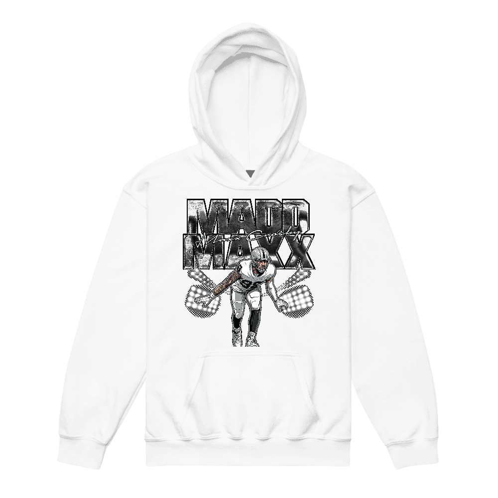 Maxx Crosby Illustration Youth Hoodie White