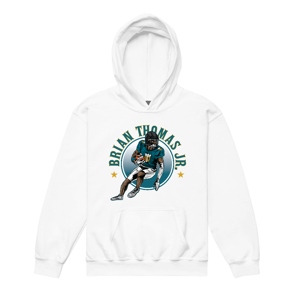 Brian Thomas Jr. Illustration Youth Hoodie White
